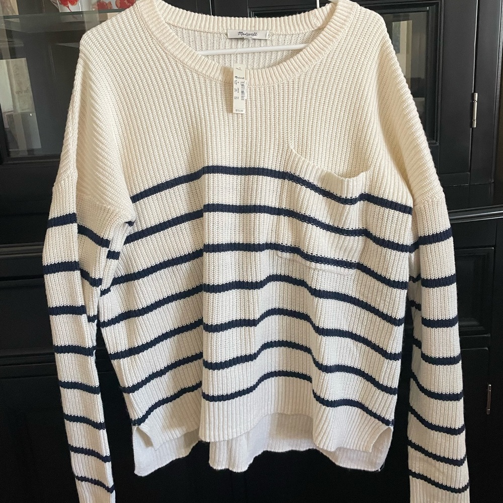 COPY - Thompson Pocket Pullover Sweater in Nautical Stripe—Size M…. BRAND NEW